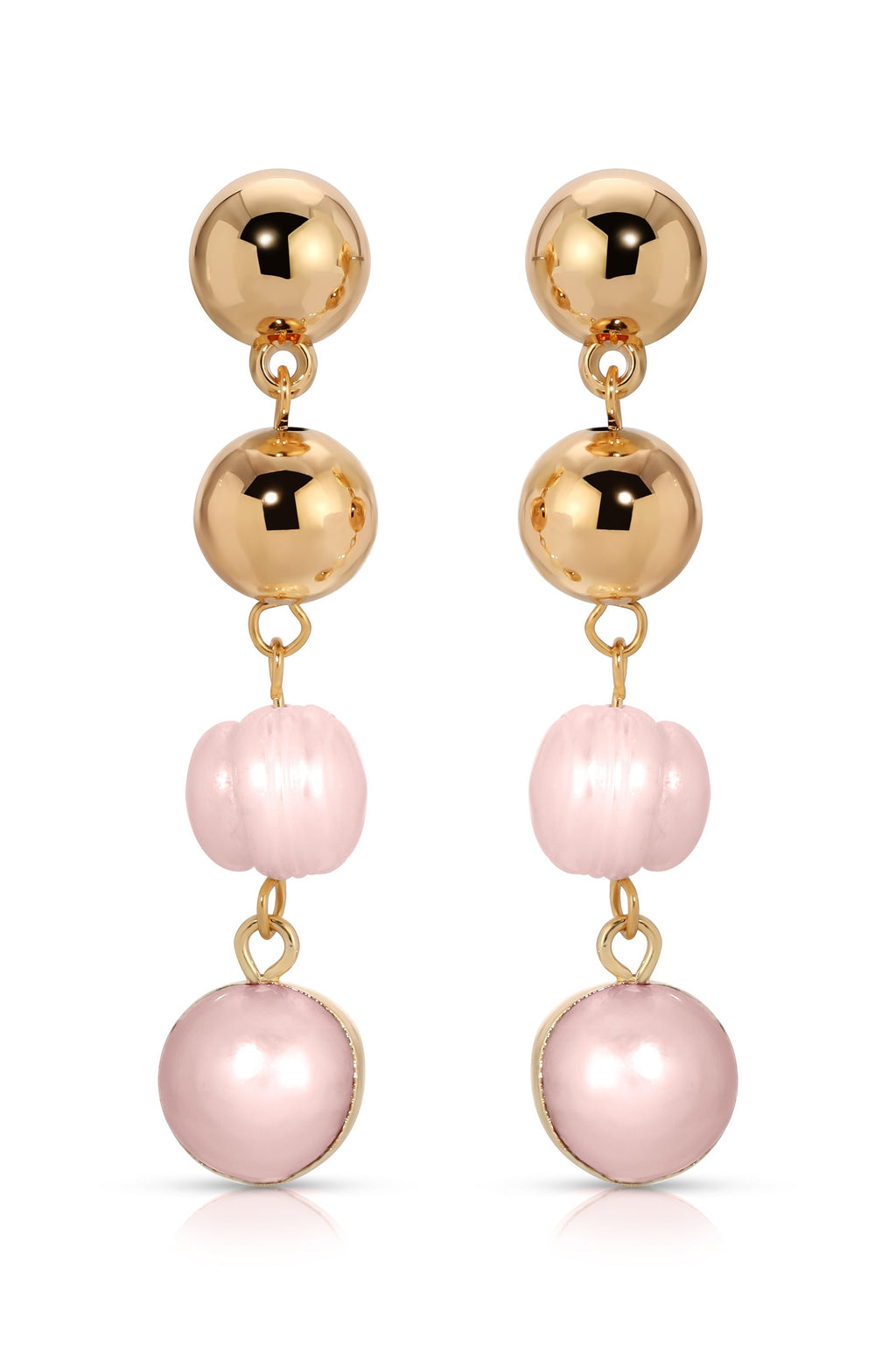 Resort Drop Earrings in pink pearl