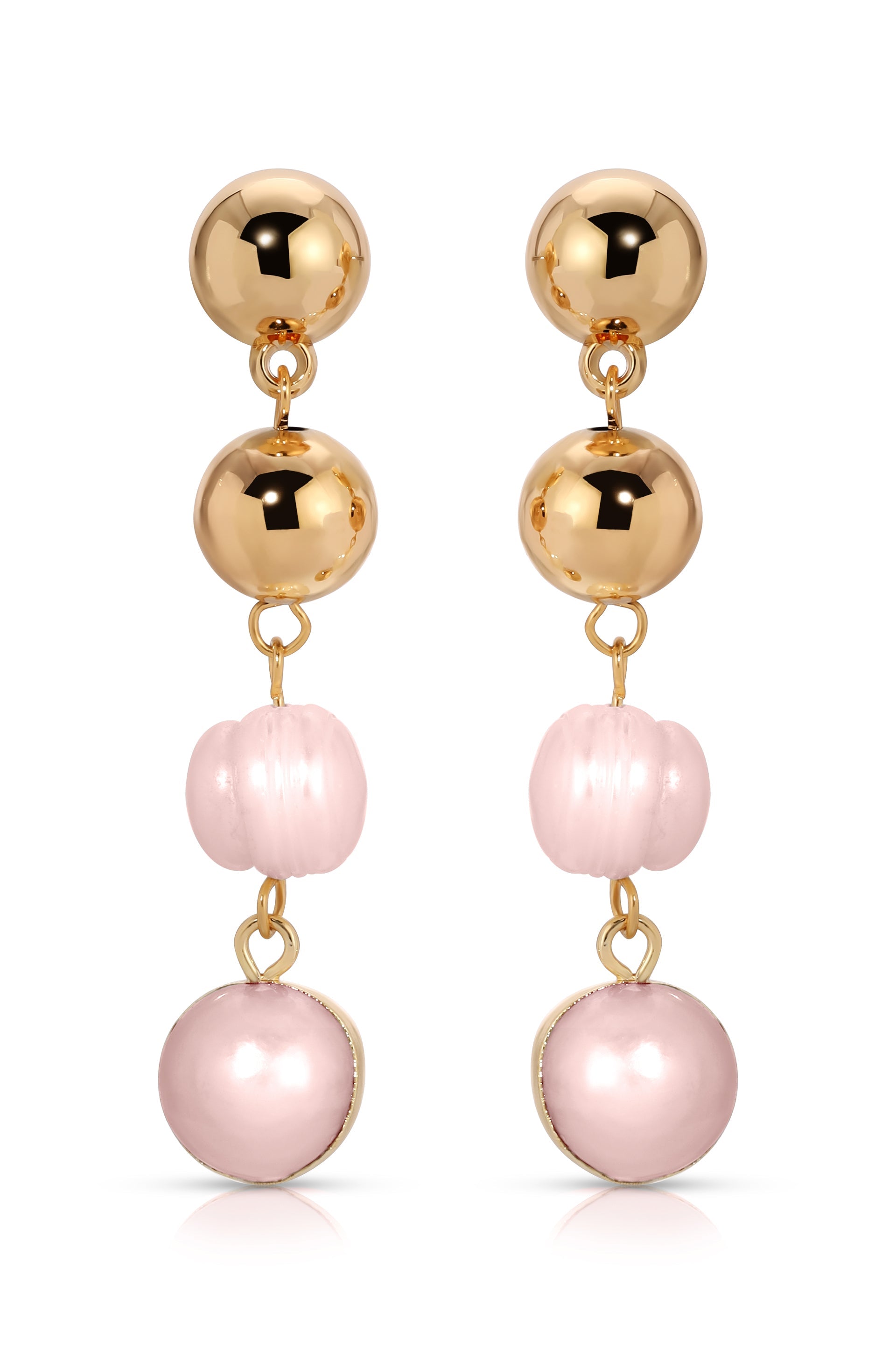 Resort Drop Earrings in pink pearl