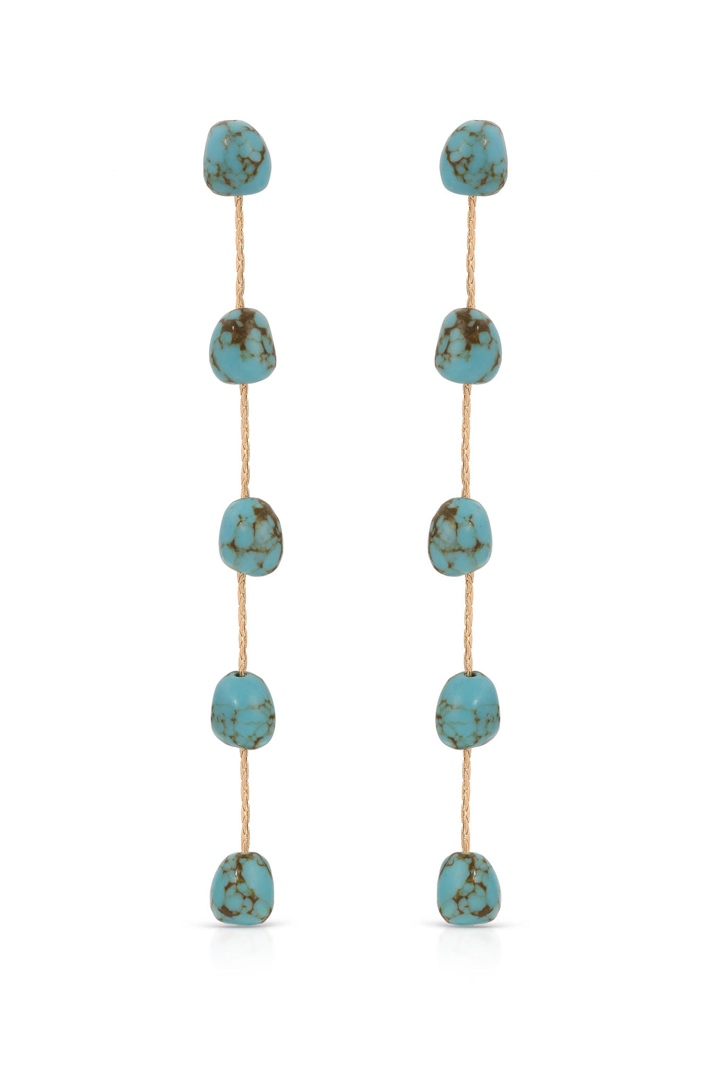 Dripping Turquoise Delicate Drop Earrings