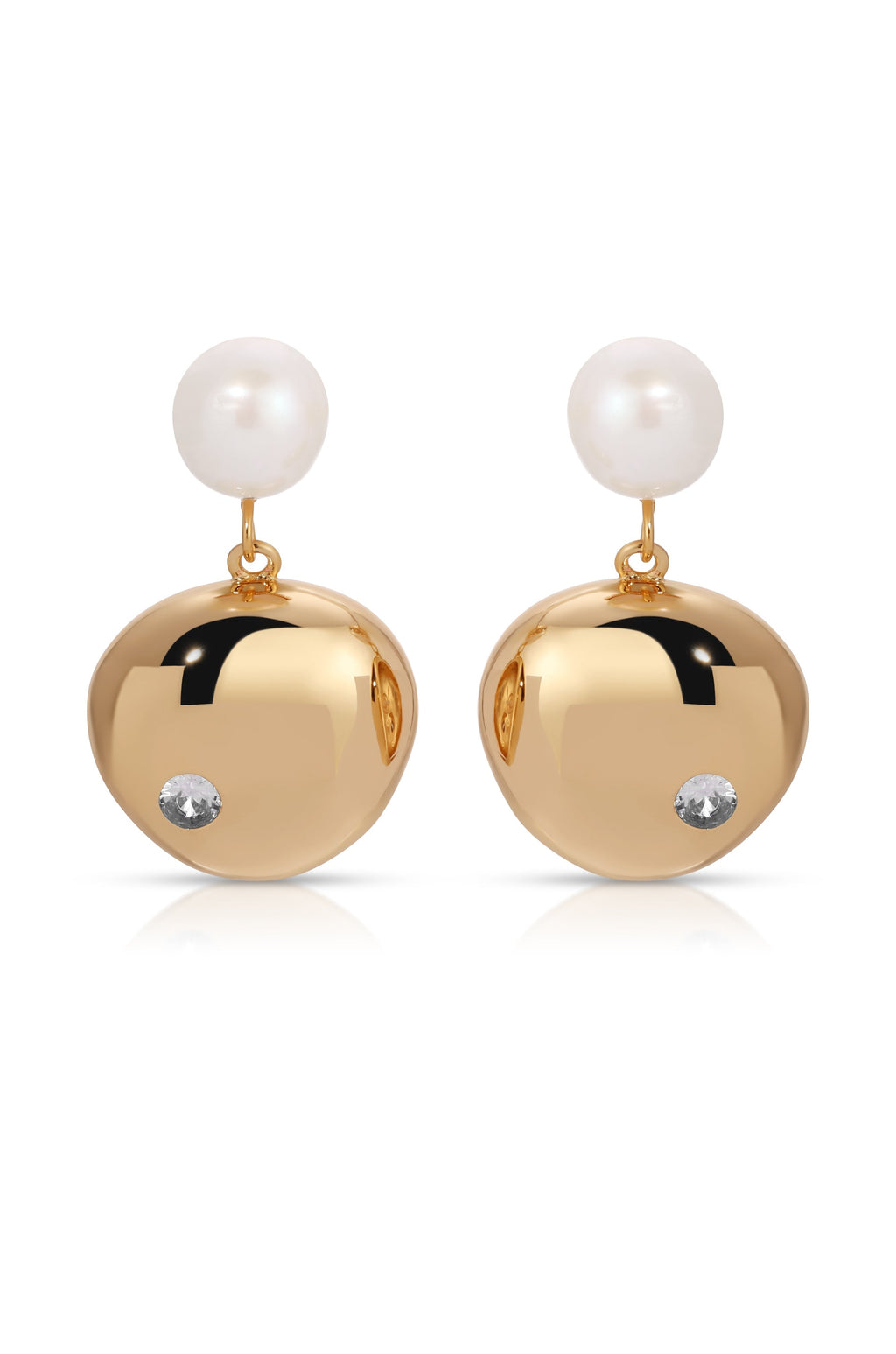 Statement Pebble and Pearl Dangle Earrings