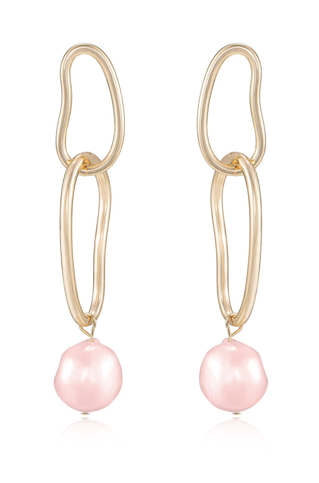 Mara Dangle Pearl Earrings in pink