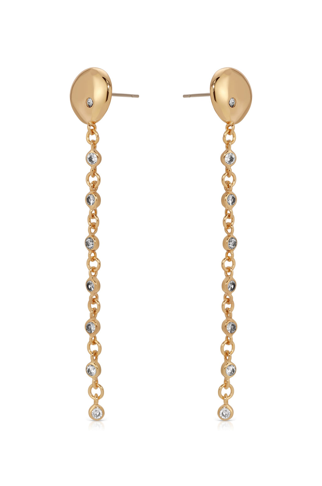 Polished Pebble Linear Chain Earrings