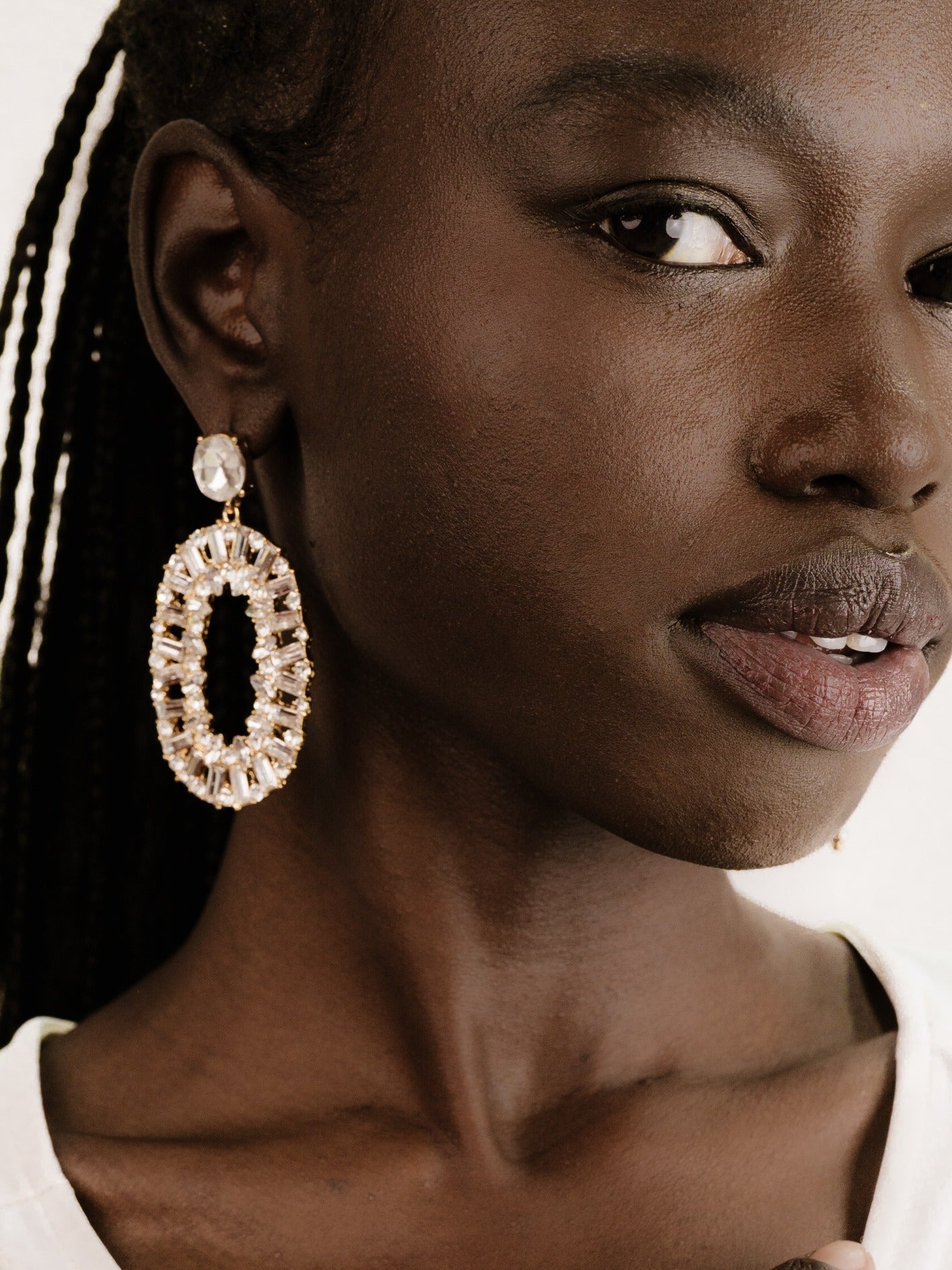 Sparkle Oval Dangle Earrings
