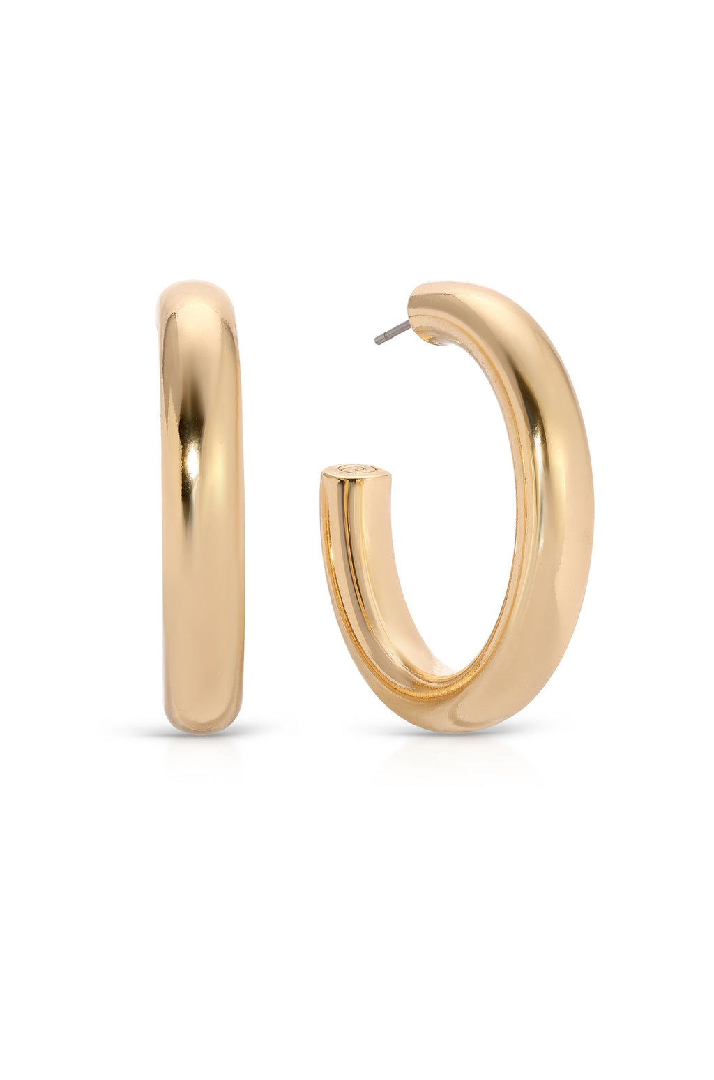 Medium Thick Classic Hoops 18k Gold Plated