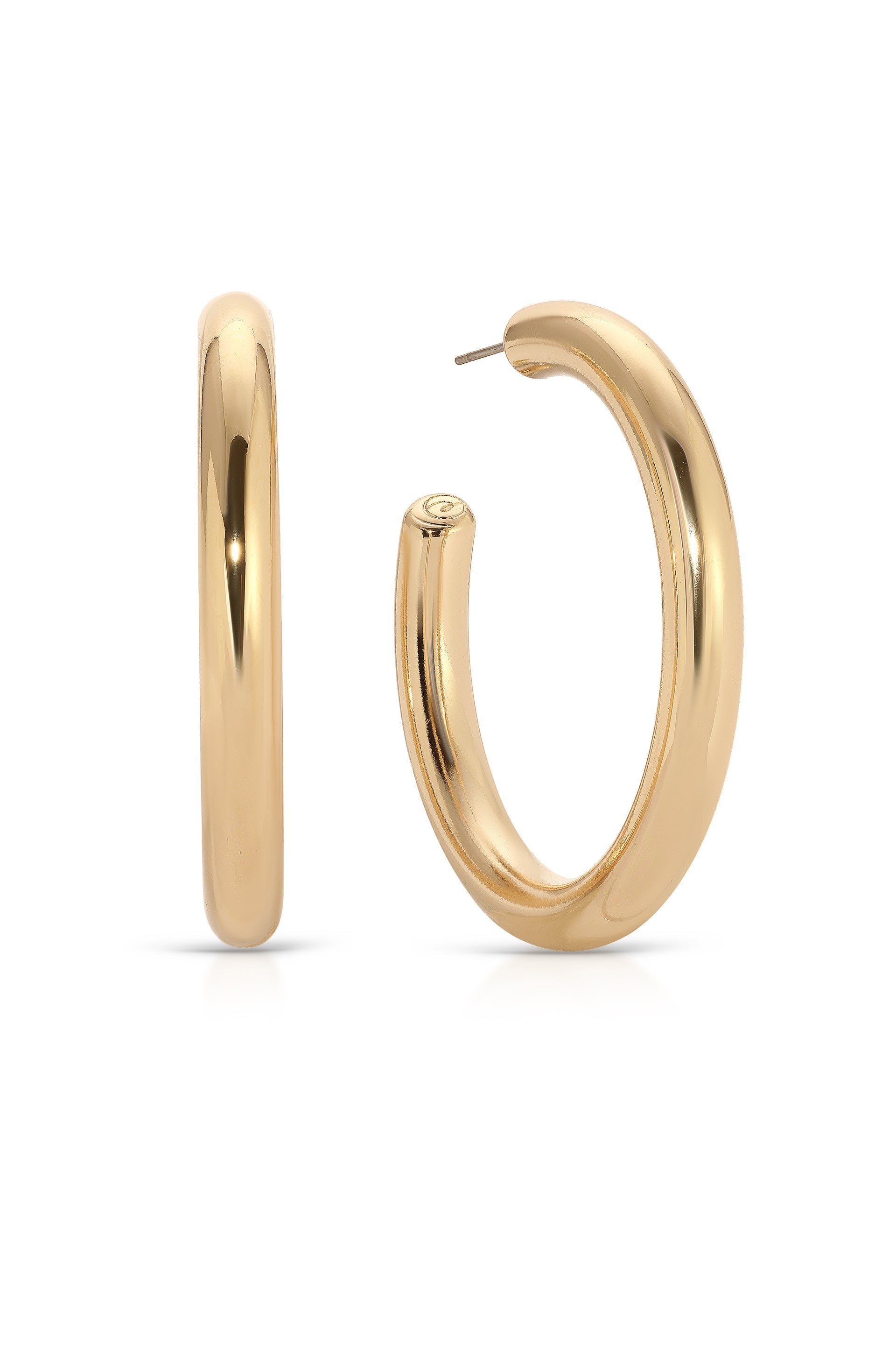 Large Thick Classic Hoops 18k Gold Plated