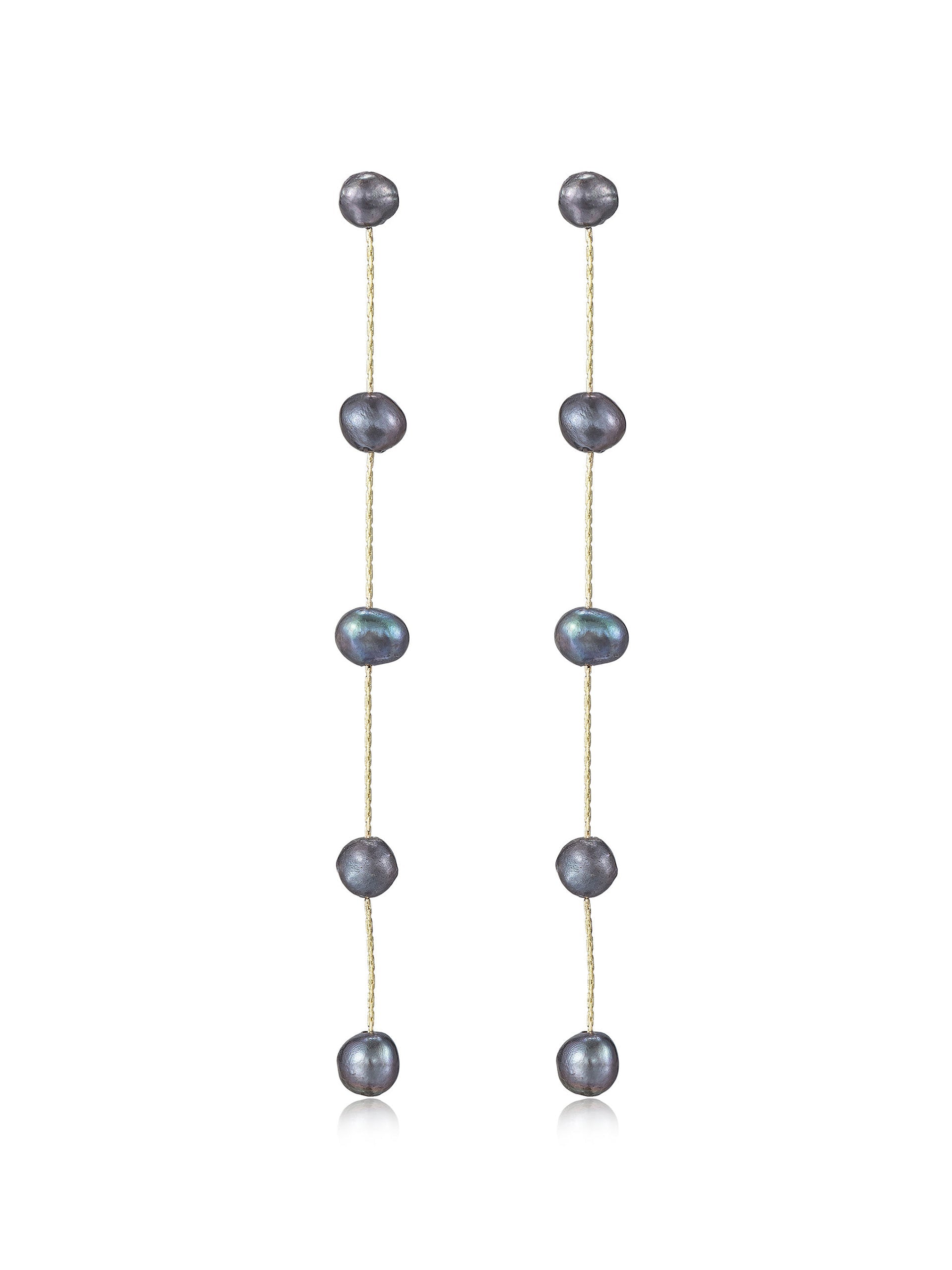 Dripping Pearl Delicate Drop Earrings Peacock Pearl with 18k Gold Plating
