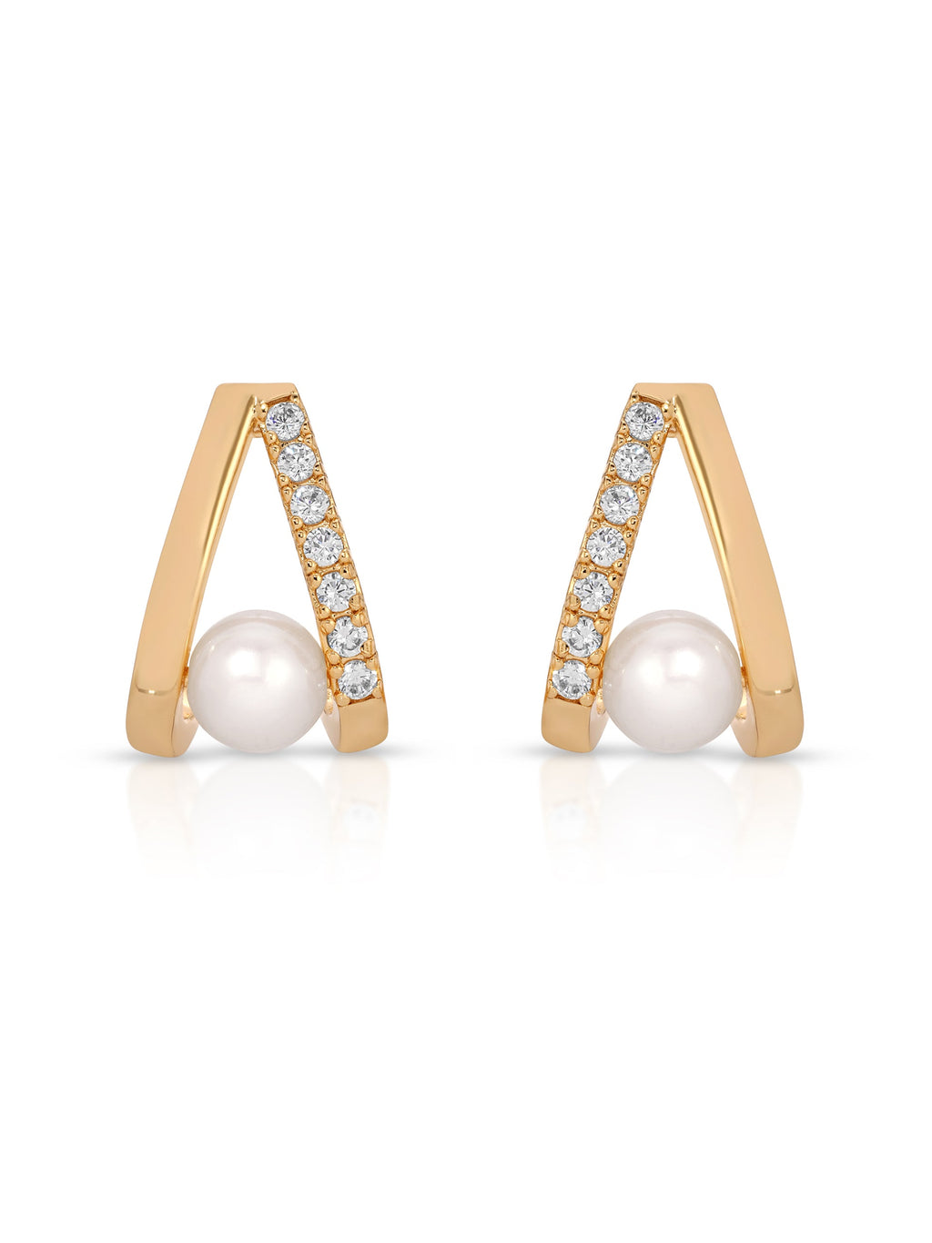 Pavé and Pearl Earrings