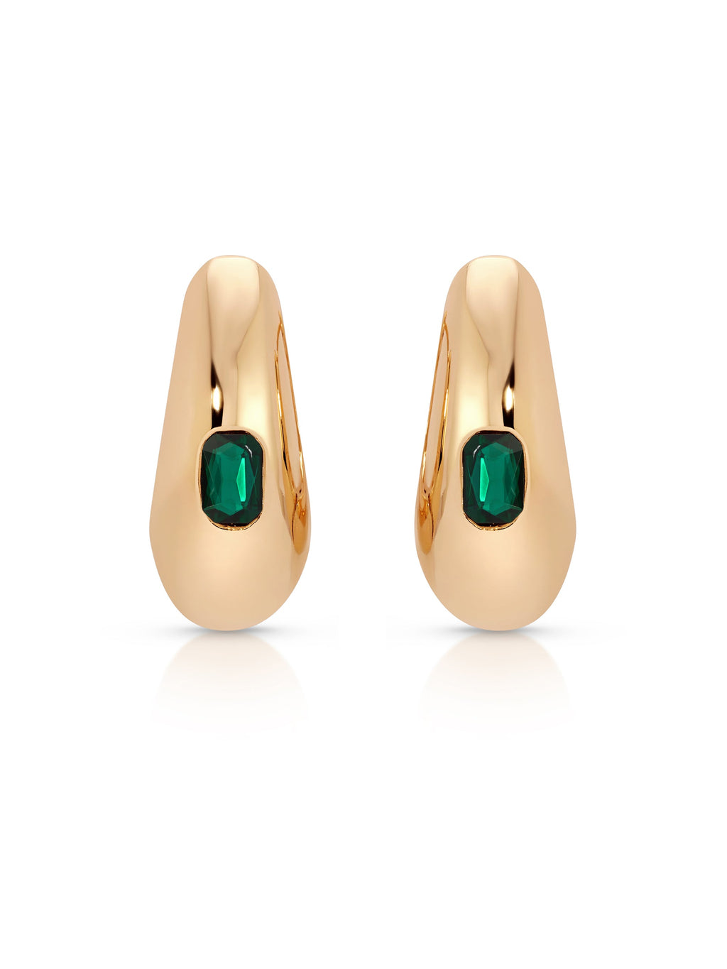 Emerald Deco Hoops