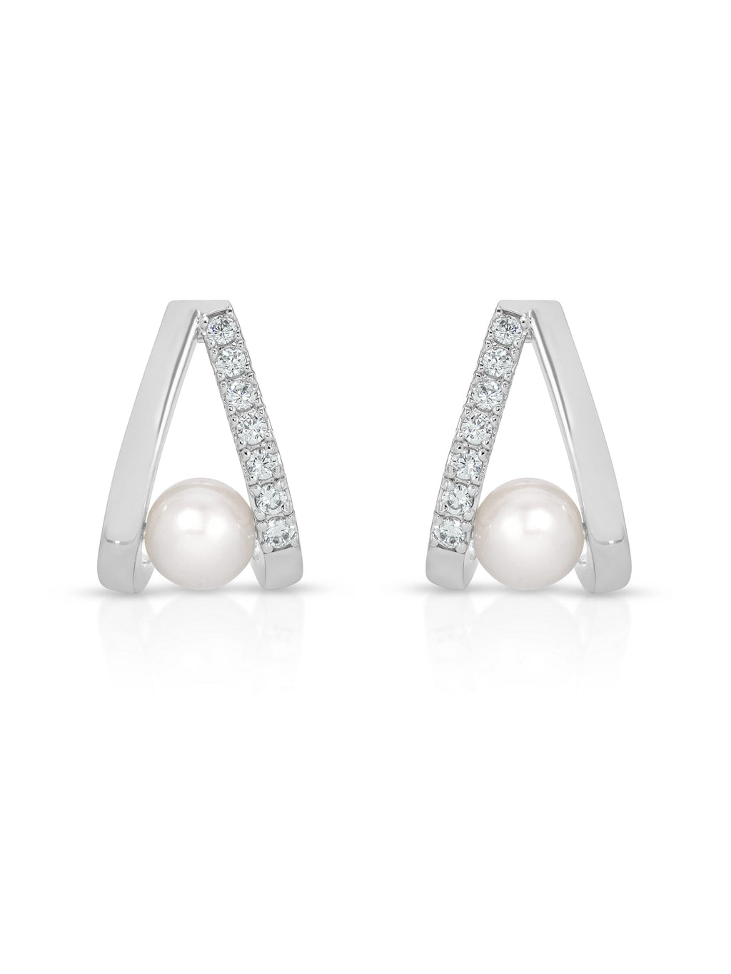 Pavé and Pearl Earrings