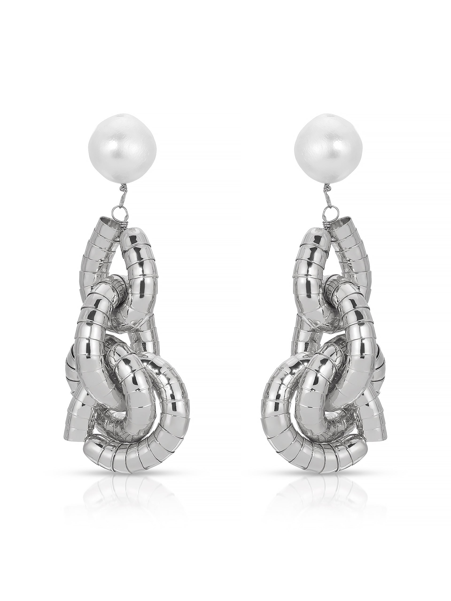Liquid Gold Pearl Drop Earrings Pearl with Silver Plating 2