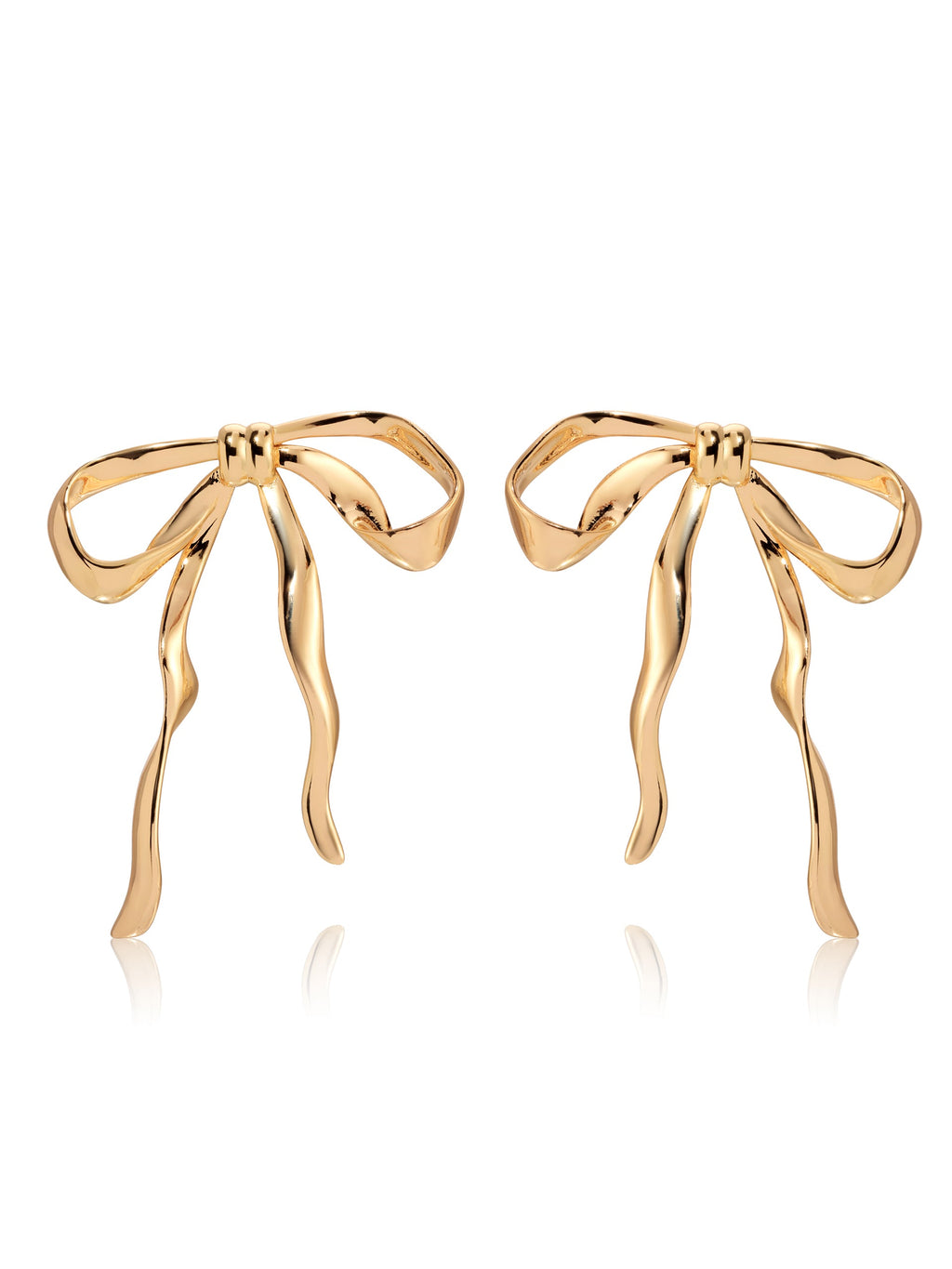 Bow Organica Earrings 18k Gold Plated