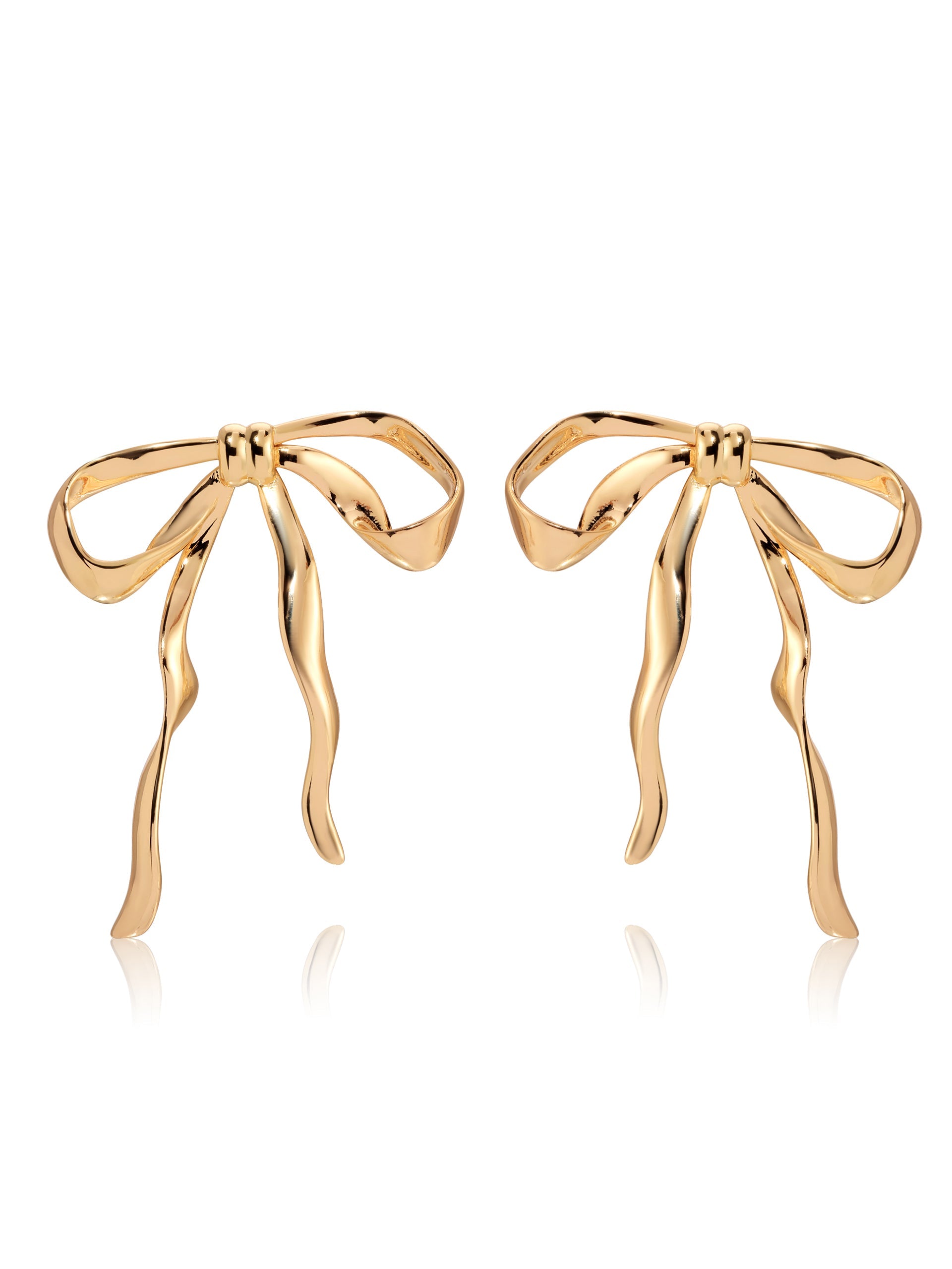 Bow Organica Earrings 18k Gold Plated