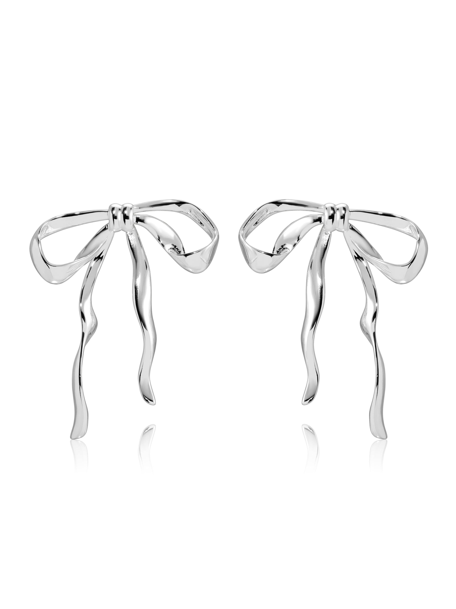 Bow Organica Earrings Silver Plated 2