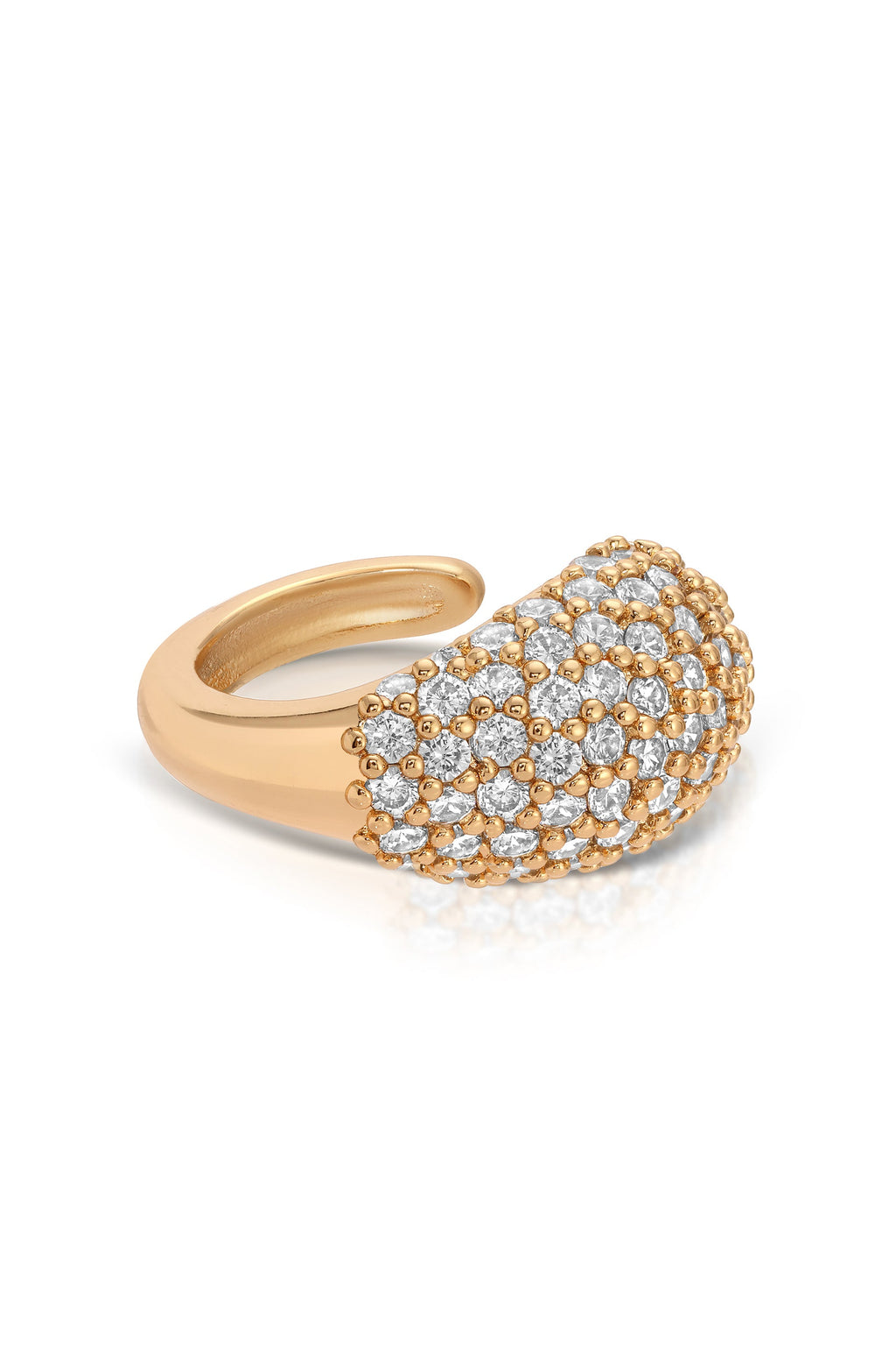 Pavé Ear Cuff Clear Crystal with 18k Gold Plating