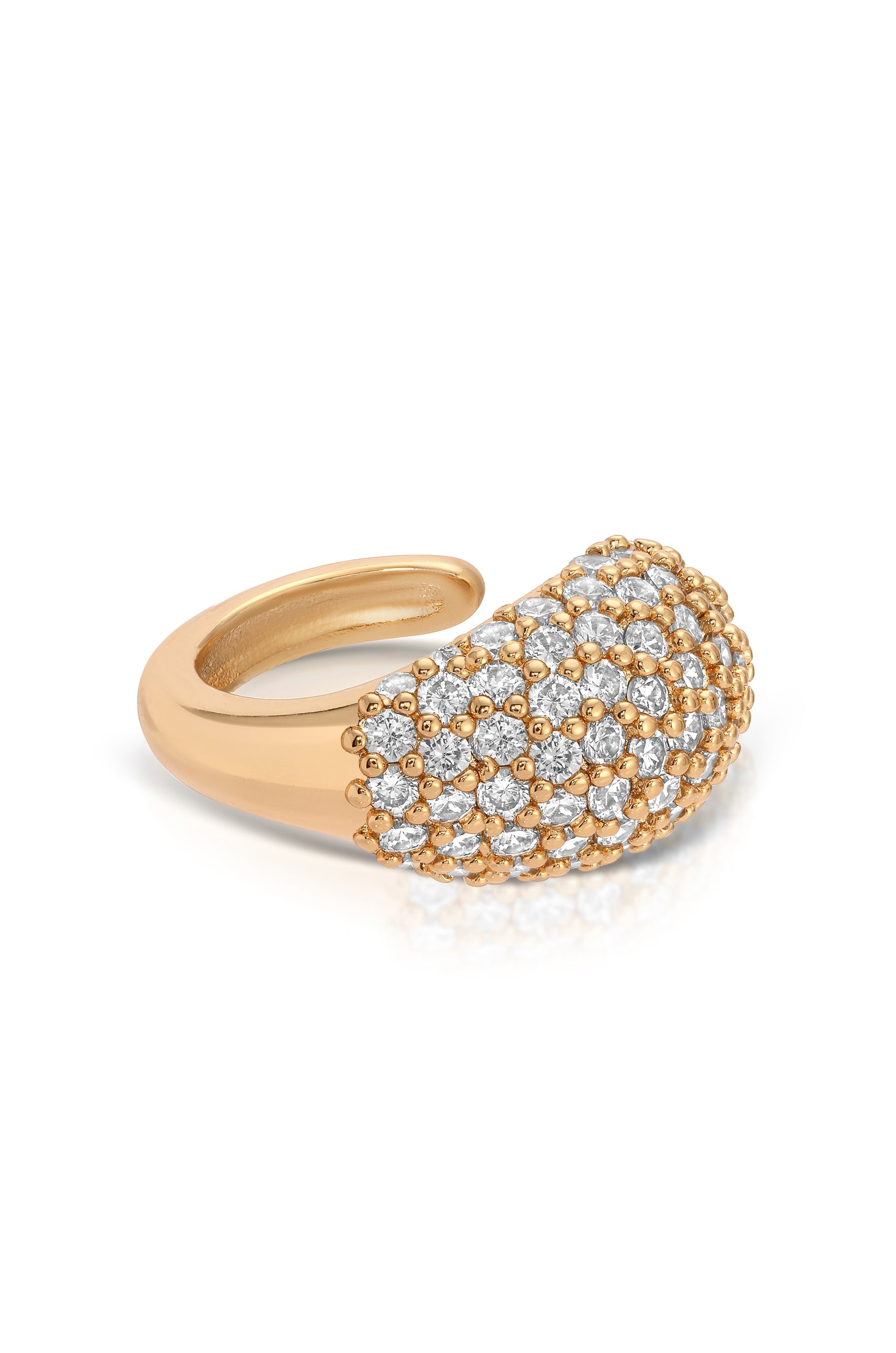 Pavé Ear Cuff Clear Crystal with 18k Gold Plating
