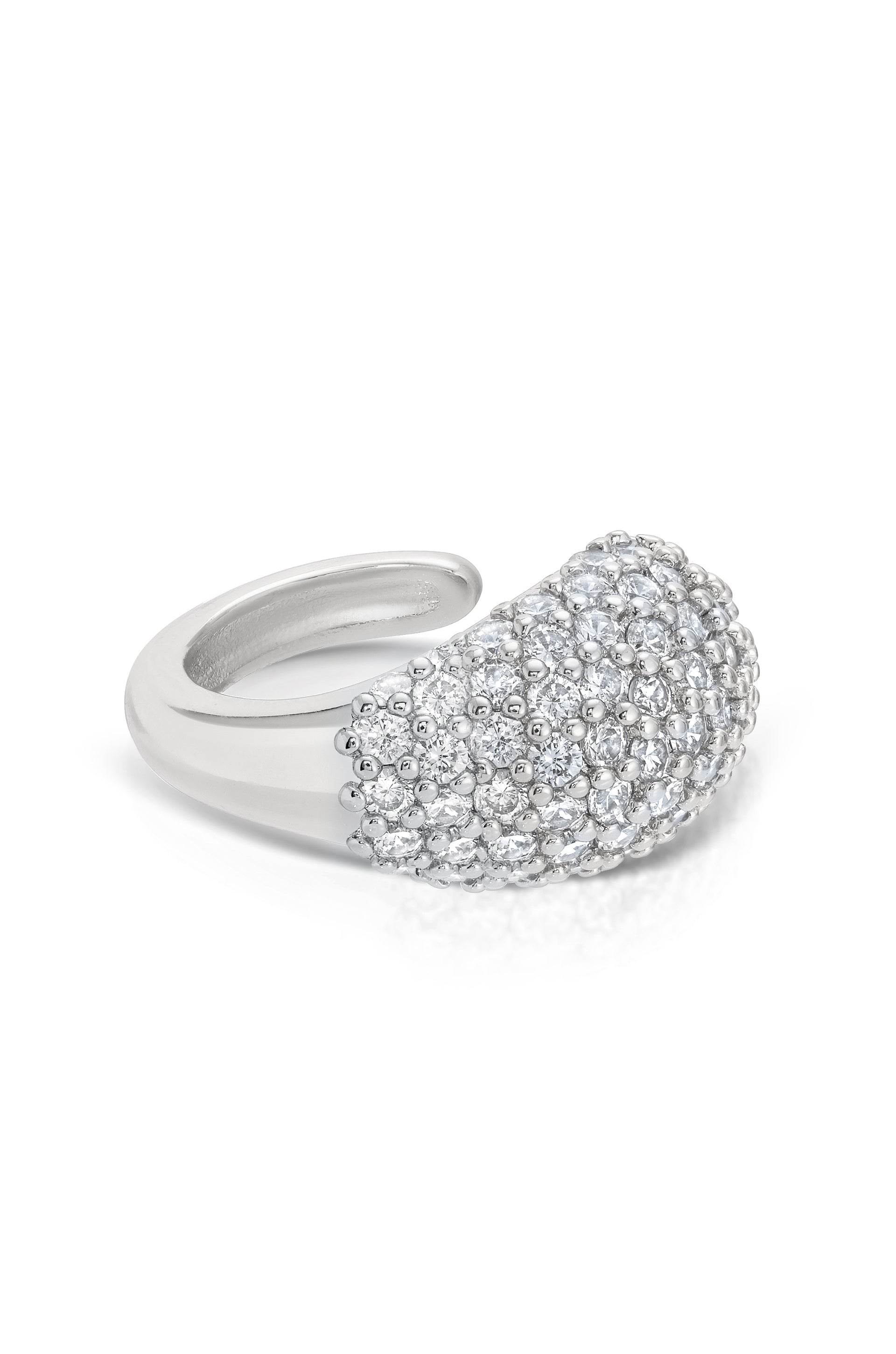Pavé Ear Cuff Clear Crystal with Silver Plating