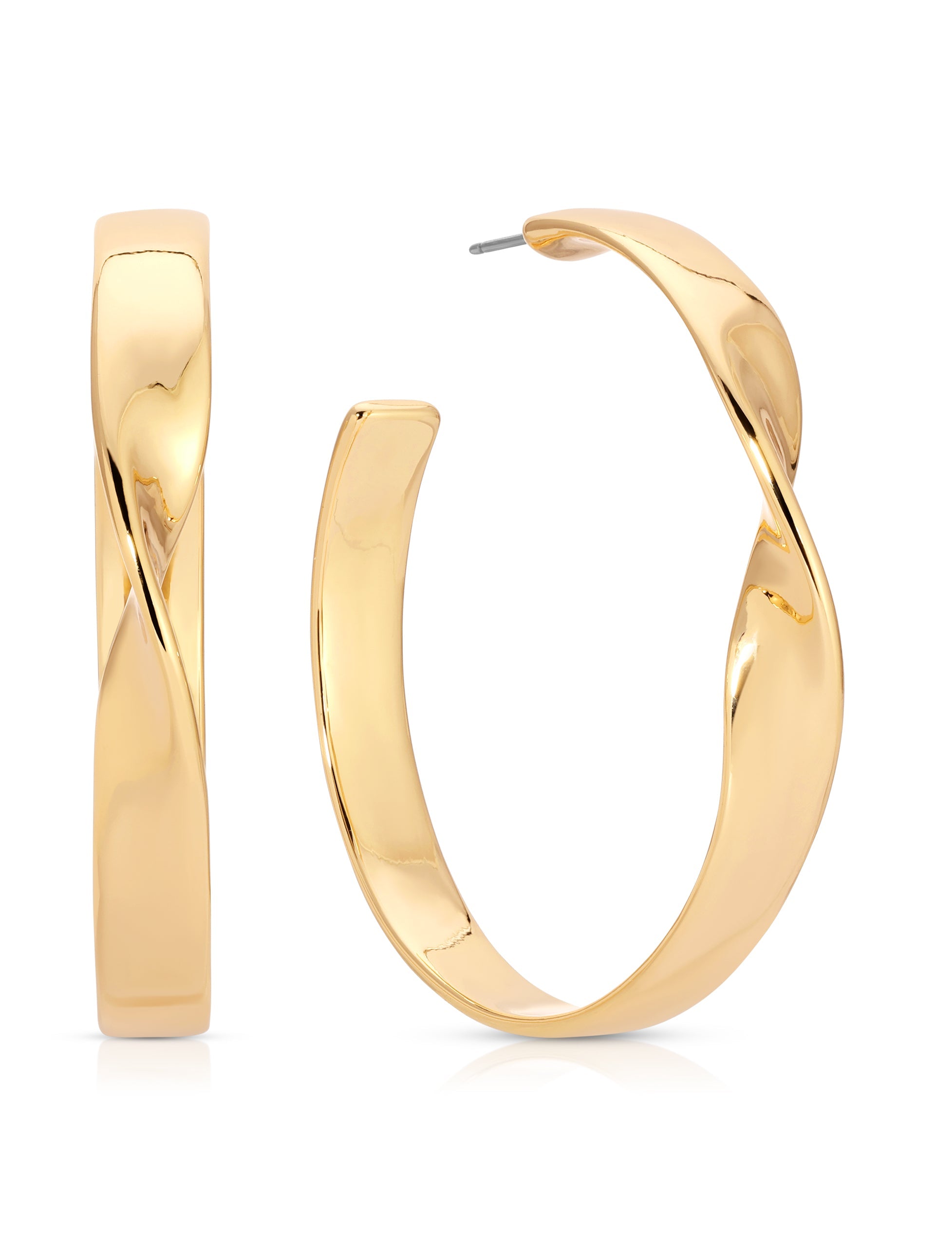 Heirloom Twist Large Hoops 18k Gold Plated