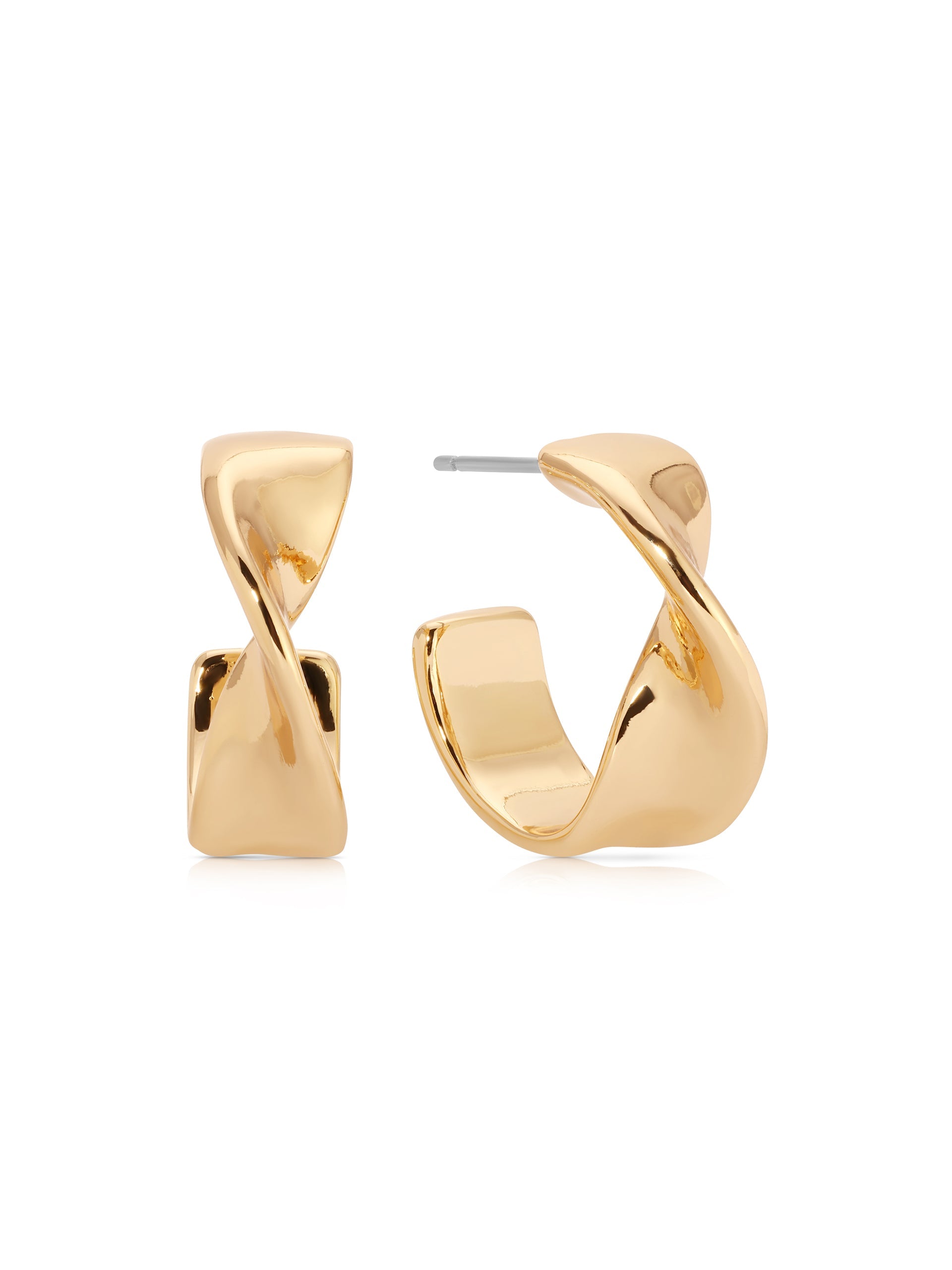 Heirloom Twist Small Hoops 18k Gold Plated