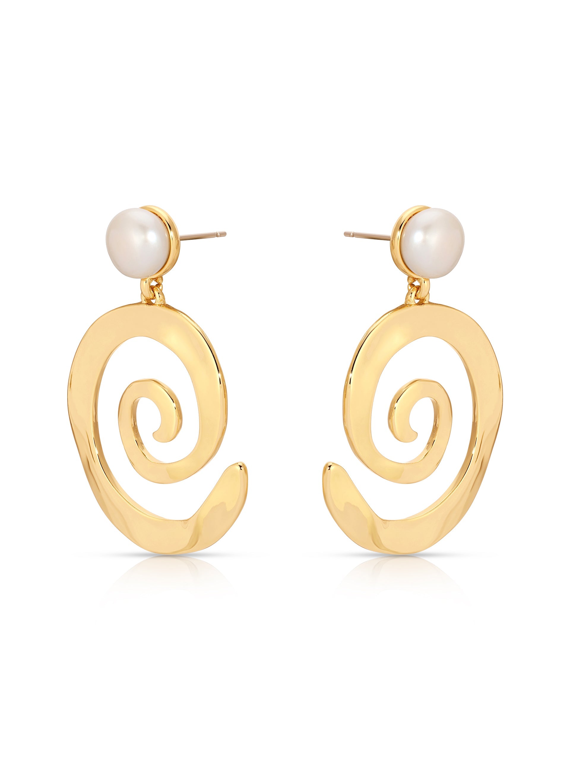 Aura Swirl Pearl Earrings