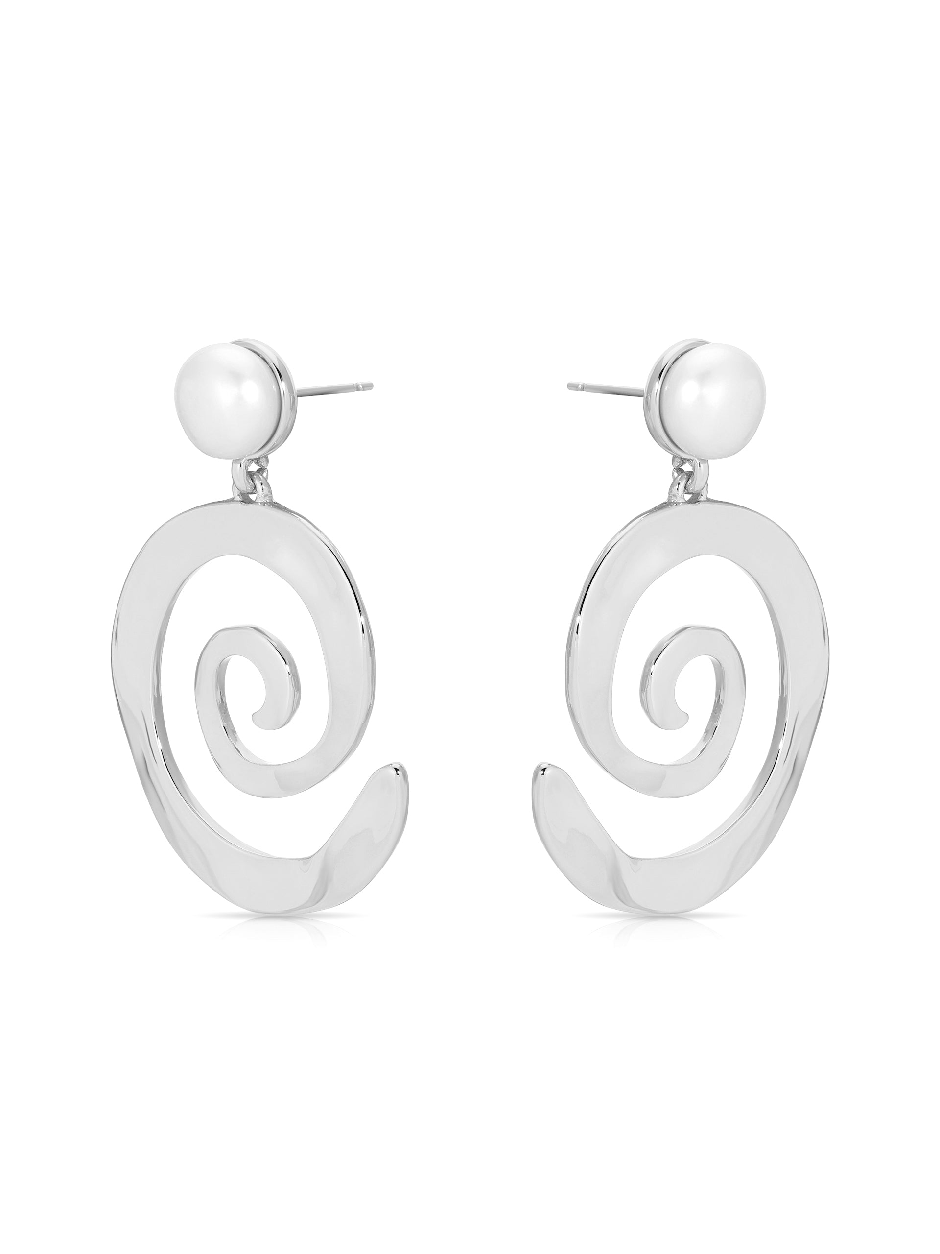 Aura Swirl Pearl Earrings