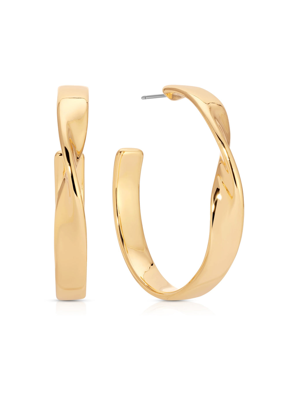 Heirloom Twist Medium Hoops 18k Gold Plated
