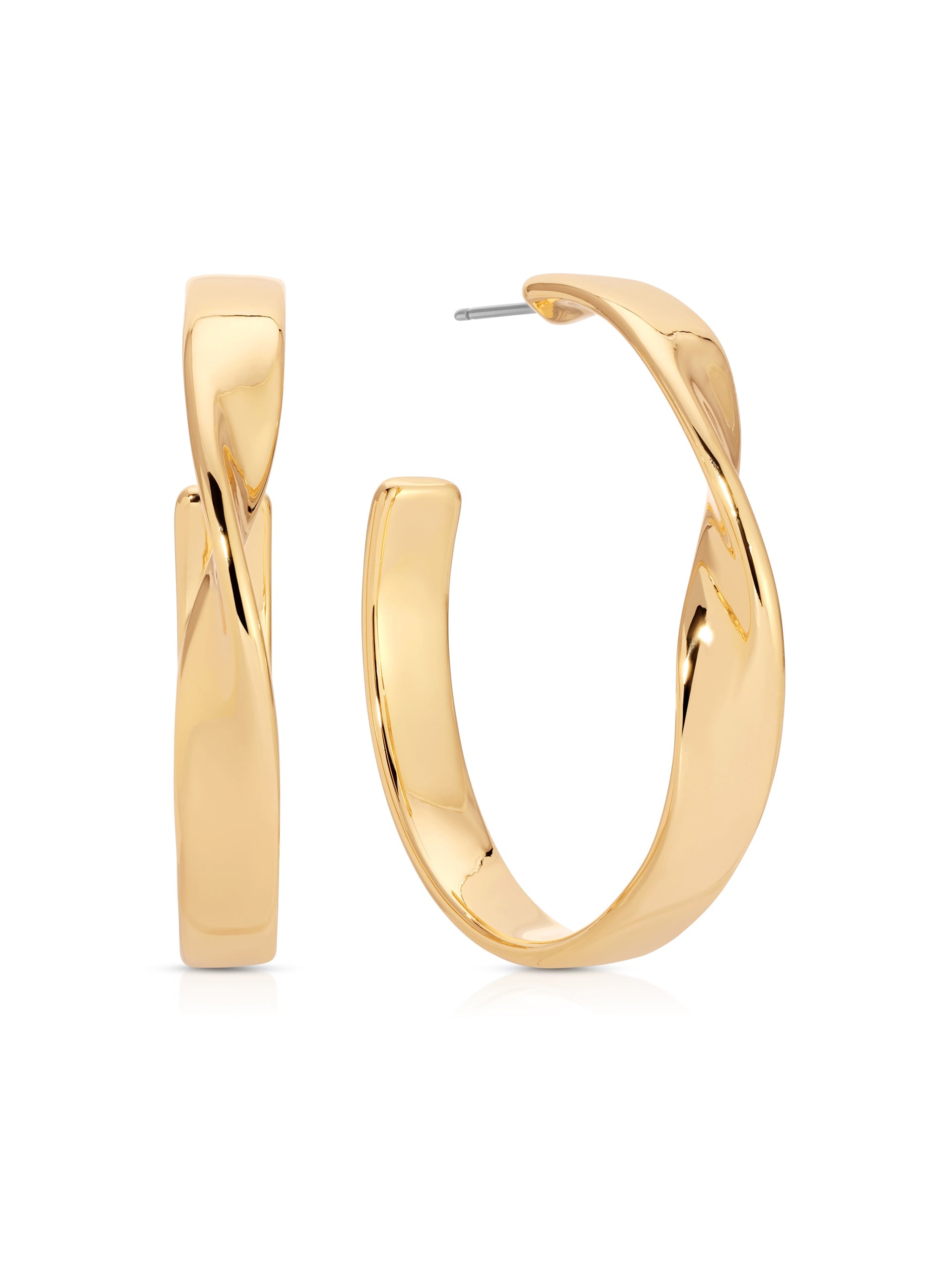Heirloom Twist Medium Hoops 18k Gold Plated