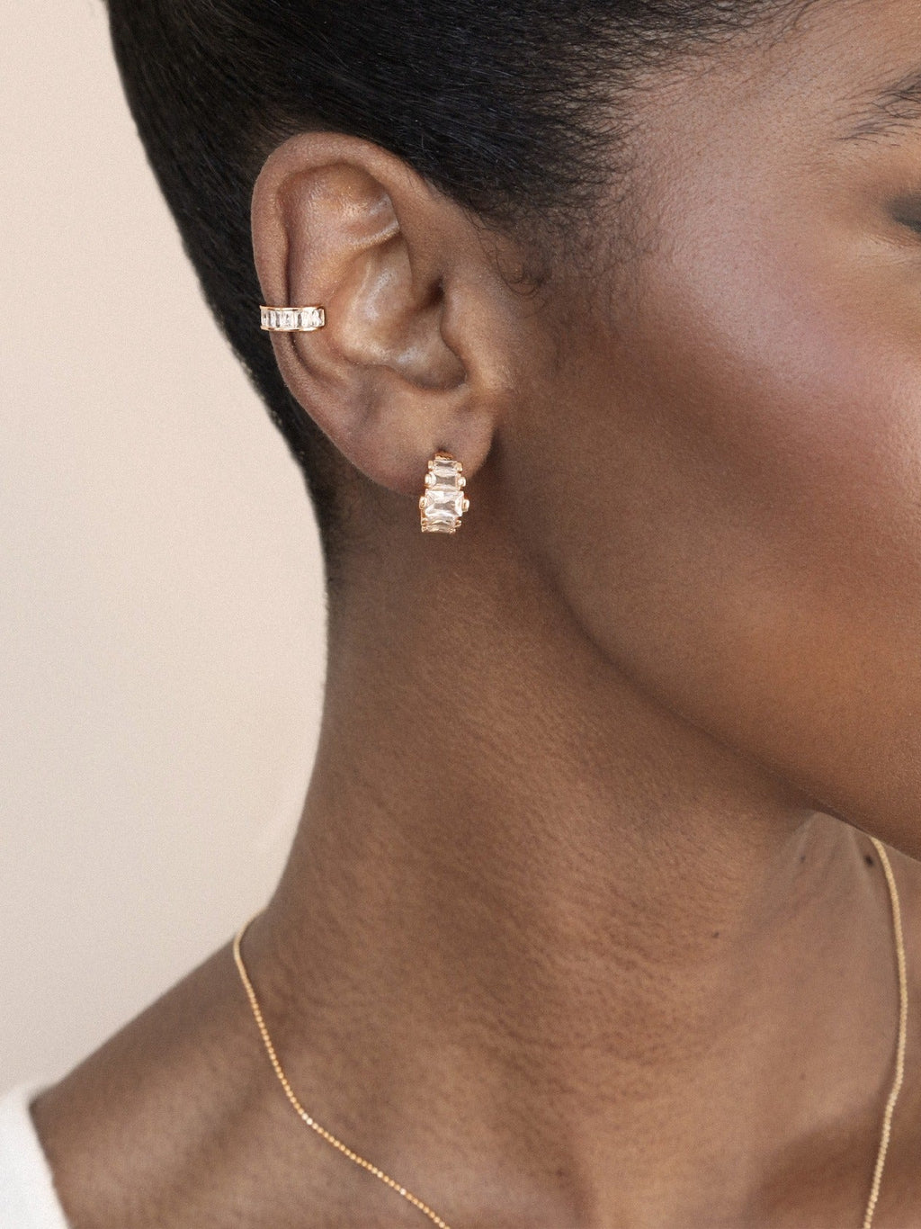 Diamond Shine Mini Hoop Earrings