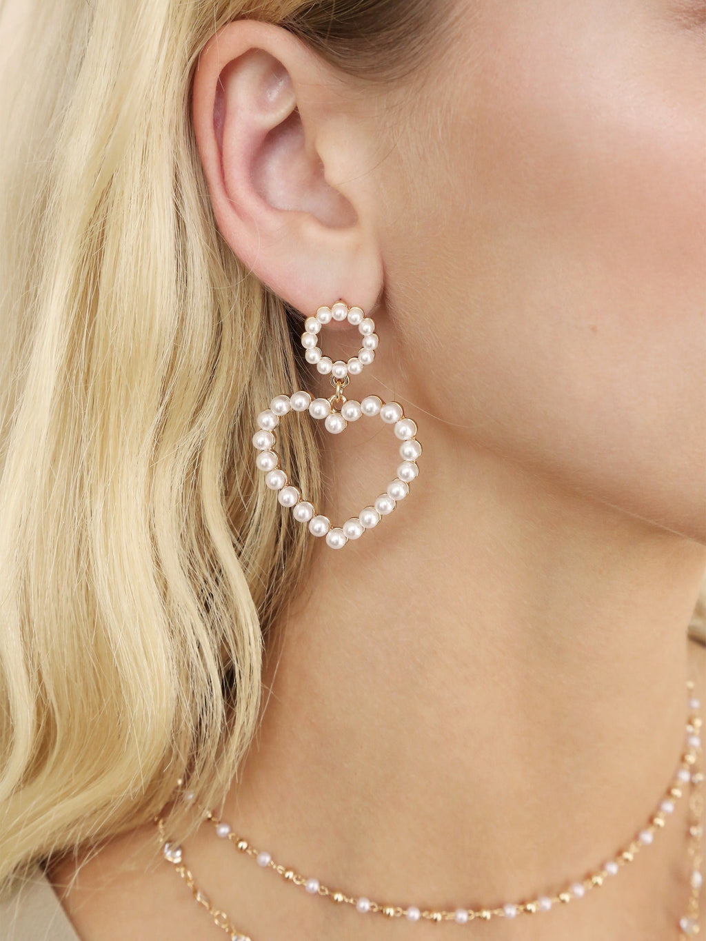 Loving Pearl Heart Earrings