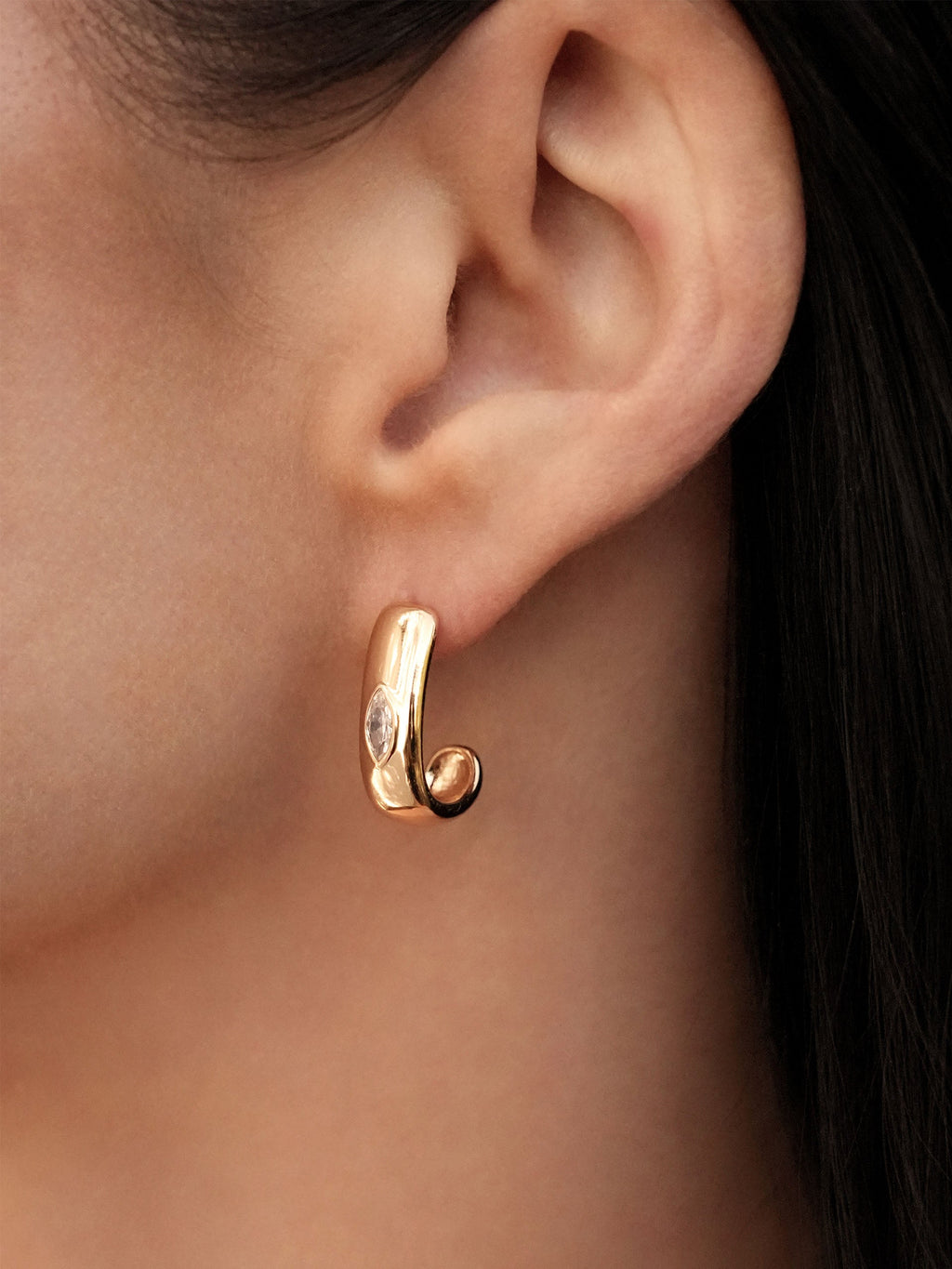Marquise Crystal Hoops