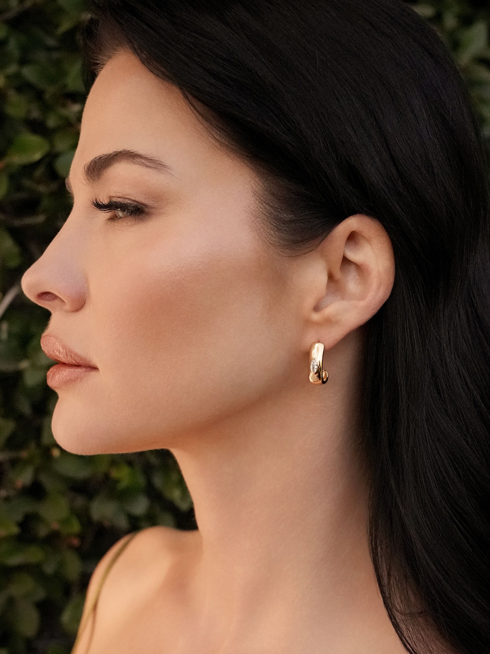 Marquise Crystal Hoops